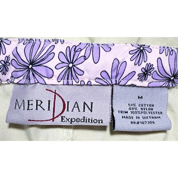 Meridian Expedition Cropped Pants Womens Size M Floral Lining Green Cotton & Nyl - Picture 2 of 9